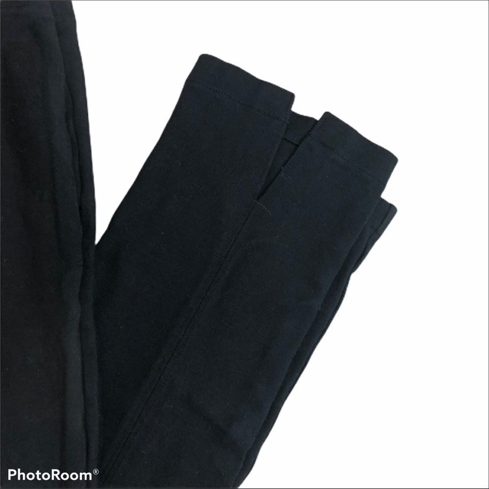 WHBM Black Cropped‎ Leggings With Bottom Slits M - Picture 6 of 8